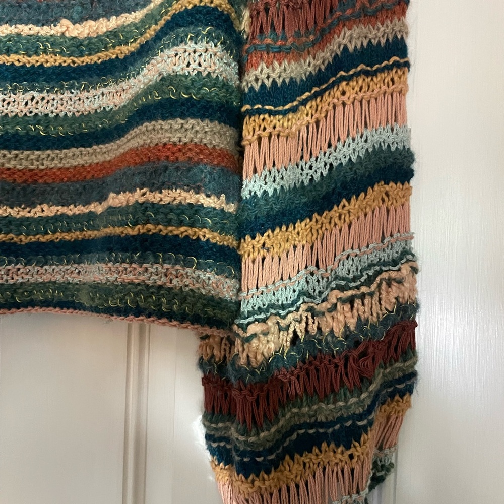 Ulla Johnson Electra Earth Tones Multicolor Striped Chunky Knit Boho Sweater - Picture 9 of 15